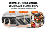 SucceBuy 50Pcs Mini Dutch Pancake Maker Dorayaki Baker Machine Commercial Non-stick Waffle Maker Dual Temp & Time Control