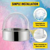 SucceBuy 21" Commercial Cotton Candy Machine Cover Clear Floss Sugar Maker Bubble Shield Dome Children Party Holiday Celebration
