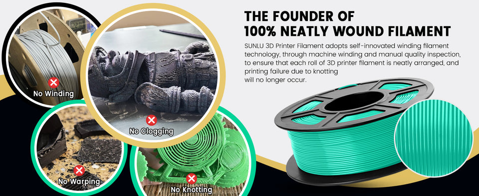 SUNLU Pla Plus 3D Filament 1.75mm Good Toughness Multicolor Neatly Wound PLA+ Filaments for FDM 3D Printing Materials 5KG