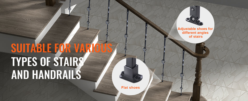 SucceBuy Staircase Metal Balusters Galvanized Decorative Banister Spindles with Hollow Baskets Spiral Stair with Shoes Screws