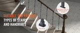 SucceBuy Staircase Metal Balusters Galvanized Decorative Banister Spindles with Hollow Baskets Spiral Stair with Shoes Screws