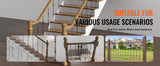SucceBuy Staircase Metal Balusters Galvanized Decorative Banister Spindles with Hollow Baskets Spiral Stair with Shoes Screws