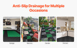 SucceBuy Interlocking Drainage Mat 12inx12in 12/24/40/50/55 Pcs Splicing Mats Non-Slip PP Drainage Floor Tile & Shower Mat