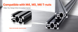 SucceBuy Linear Rail 4-5 PCS 1000mm/1200mm/1500mm/2000mm T Slot 2040 Aluminum Extrusion Profile for 3D Printer, CNC Machine DIY