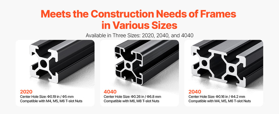 SucceBuy Linear Rail 4-5 PCS 1000mm/1200mm/1500mm/2000mm T Slot 2040 Aluminum Extrusion Profile for 3D Printer, CNC Machine DIY