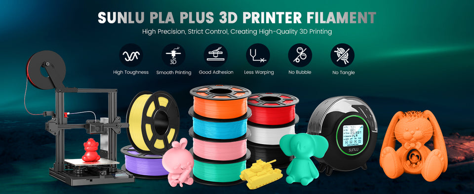 SUNLU Pla Plus 3D Filament 1.75mm Good Toughness Multicolor Neatly Wound PLA+ Filaments for FDM 3D Printing Materials 5KG