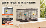 SucceBuy 30In Flight Bird Cage Stackable Divided Small Animal Cage for Kinds of Birds Pet Travel Birdcage with Handle and Perche