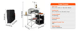 SucceBuy Camping Outdoor Kitchen Table Cabinet Foldable Folding Cooking Storage Rack X-Shaped Aluminum Alloy Bracket for BBQ