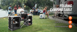 SucceBuy Camping Outdoor Kitchen Table Cabinet Foldable Folding Cooking Storage Rack X-Shaped Aluminum Alloy Bracket for BBQ