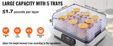 SucceBuy 5 Tray Food Dehydrator Machine 300W Stainless Steel Electric Food Dryer w/ Digital Adjustable Timer & Temperature