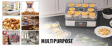 SucceBuy 5 Tray Food Dehydrator Machine 300W Stainless Steel Electric Food Dryer w/ Digital Adjustable Timer & Temperature