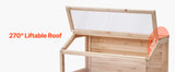 SucceBuy Wooden Hamster Cage 270° Viewing Hamster Habitat Hamster Cage with Openable Top Ventilated Animal Cage for Gerbils Mice
