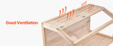 SucceBuy Wooden Hamster Cage 270° Viewing Hamster Habitat Hamster Cage with Openable Top Ventilated Animal Cage for Gerbils Mice