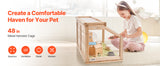 SucceBuy Wooden Hamster Cage 270° Viewing Hamster Habitat Hamster Cage with Openable Top Ventilated Animal Cage for Gerbils Mice