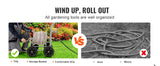 SucceBuy Hose Reel Cart 250ft Heavy Duty Garden Water Yard Planting w/ Basket Effortless Roll-up  Versatile Application Steel