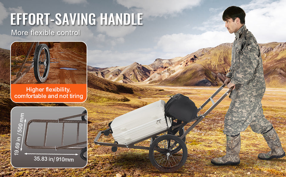 SucceBuy Deer Cart 300 LBS Capacity Folding Game Cart HeavyDuty Game Cart Accessories Utility Gear Dolly for Hunting Fishing