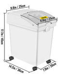 VEVOR 25L Dry Ingredient Storage Bin with Scoop Caster Dustproof Rice Flour Soybeans for Restaurant Kitchen Commercial