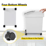 VEVOR 25L Dry Ingredient Storage Bin with Scoop Caster Dustproof Rice Flour Soybeans for Restaurant Kitchen Commercial