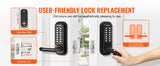 SucceBuy Mechanical Keyless Entry Door Lock Single/Double -Sided 14 Digit Keypad and Handle Embedded