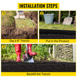 VEVOR Landscape Edging 10 inch Depth 60ft Total Length Recycled HDPE Coiled Terrace Board Flexible Bender Border for Landscaping