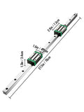VEVOR HGR20 2PCS Linear Guide Rails 600-2000MM 4PCS Slide Blocks RM1605 Ballscrew W/ Ball Nut BF12/BK12 Nut for CNC DIY Routers