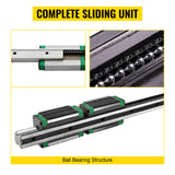 VEVOR HGR20 2PCS Linear Guide Rails 600-2000MM 4PCS Slide Blocks RM1605 Ballscrew W/ Ball Nut BF12/BK12 Nut for CNC DIY Routers