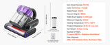 SucceBuy Mattress Vacuum Cleaner w/ 18Kpa Powerful Suction Dual Dust Bin HEPA Filter & Heating Ultrasound Handheld for Bed Sofa
