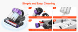 SucceBuy Mattress Vacuum Cleaner w/ 18Kpa Powerful Suction Dual Dust Bin HEPA Filter & Heating Ultrasound Handheld for Bed Sofa