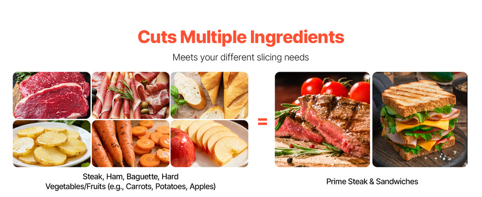 SucceBuy 6.7-10 inch Meat Slicer Electric Deli Slicer Machine with two SUS420 Blades Home Food-Slicer for Meat, Ham, Baguett
