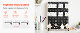 SucceBuy 1/2Sets Pegboard Display Stand 17x13in Tabletop Steel Peg Board Panel with 15 Hooks for Grocery Retail Jewelry Store