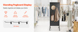 SucceBuy Standing Pegboard Display Stand with Swivel Caster & 30 Hooks Thickened  Steel Peg Board Panel for Grocery Retail Store