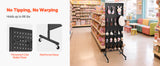 SucceBuy Standing Pegboard Display Stand with Swivel Caster & 30 Hooks Thickened  Steel Peg Board Panel for Grocery Retail Store