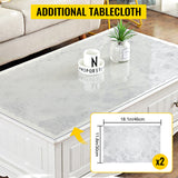 SucceBuy 1.5-2mm PVC Table Cloth Transparent Clear Desk Cover Protector Plastic Soft Glass Waterproof Oilproof for Dining Table