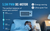SucceBuy Booster Fan 4x12in Duct Fan 100CFM 10 Adjustable Speeds with LCD Smart Controller for Wall and Floor