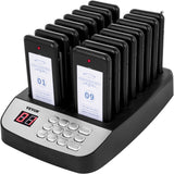 SucceBuy Wireless Restaurant Buzzer Pager 16 Coasters Paging Guest Calling System for Coffee Dessert Burger Shop Food Truck