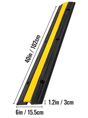 SucceBuy Modular Rubber Speed Bump 1 Channel Driveway Cable Protector Ramp Wire Cover Cord Guard for Parking Lot Warehouses Use