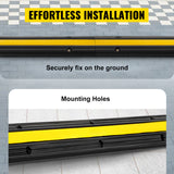SucceBuy Modular Rubber Speed Bump 1 Channel Driveway Cable Protector Ramp Wire Cover Cord Guard for Parking Lot Warehouses Use