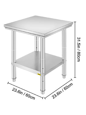 SucceBuy Stainless Steel Kitchen Work Bench Commercial Catering Table Worktable w/Undershelf 330LBS 286LBS for Restaurant Garage