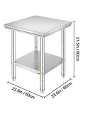 SucceBuy Stainless Steel Kitchen Work Bench Commercial Catering Table Worktable w/Undershelf 330LBS 286LBS for Restaurant Garage