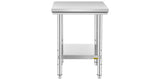 SucceBuy Stainless Steel Kitchen Work Bench Commercial Catering Table Worktable w/Undershelf 330LBS 286LBS for Restaurant Garage