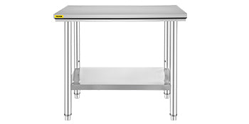 SucceBuy Stainless Steel Kitchen Work Bench Commercial Catering Table Worktable w/Undershelf 330LBS 286LBS for Restaurant Garage