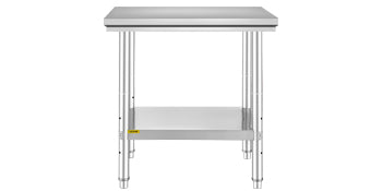 SucceBuy Stainless Steel Kitchen Work Bench Commercial Catering Table Worktable w/Undershelf 330LBS 286LBS for Restaurant Garage