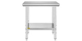 SucceBuy Stainless Steel Kitchen Work Bench Commercial Catering Table Worktable w/Undershelf 330LBS 286LBS for Restaurant Garage