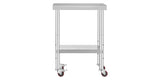 SucceBuy Stainless Steel Kitchen Worktable shelves Commercial Work Bench Table with Caster Wheels for Home Restaurant Storage