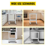 SucceBuy Stainless Steel Kitchen Worktable shelves Commercial Work Bench Table with Caster Wheels for Home Restaurant Storage