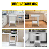 SucceBuy Stainless Steel Kitchen Work Bench Commercial Catering Table Worktable w/Undershelf 330LBS 286LBS for Restaurant Garage