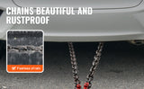 SucceBuy G80 V Bridle Chain Towing Chain Bridle with 15" J Hooks & Grab Hooks Transport Tow Chains for Flatbed Trailer Wrecker