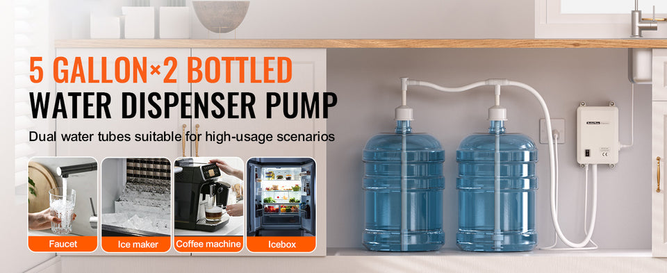 SucceBuy Water Bottle Dispenser Pump System Filter Softener Single/Double Pipe Reverse Osmosis Equipment Refrigerator Ice Maker