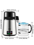 SucceBuy 4L Water Distiller Purifier Filter 1 L/H Distilling Speed Dispenser Drinking Bottle Softener Touch Screen Home Use